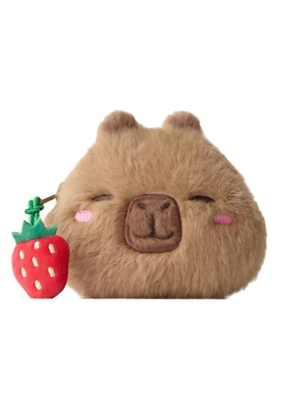 Zara Capybara Strawberry Plush Coin Purse